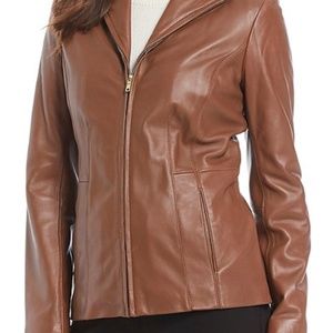 Cole Haan brown leather jacket size L unisex